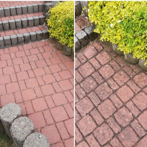 rozdíl vyčištěné a nevyčištěné zámkové dlažby