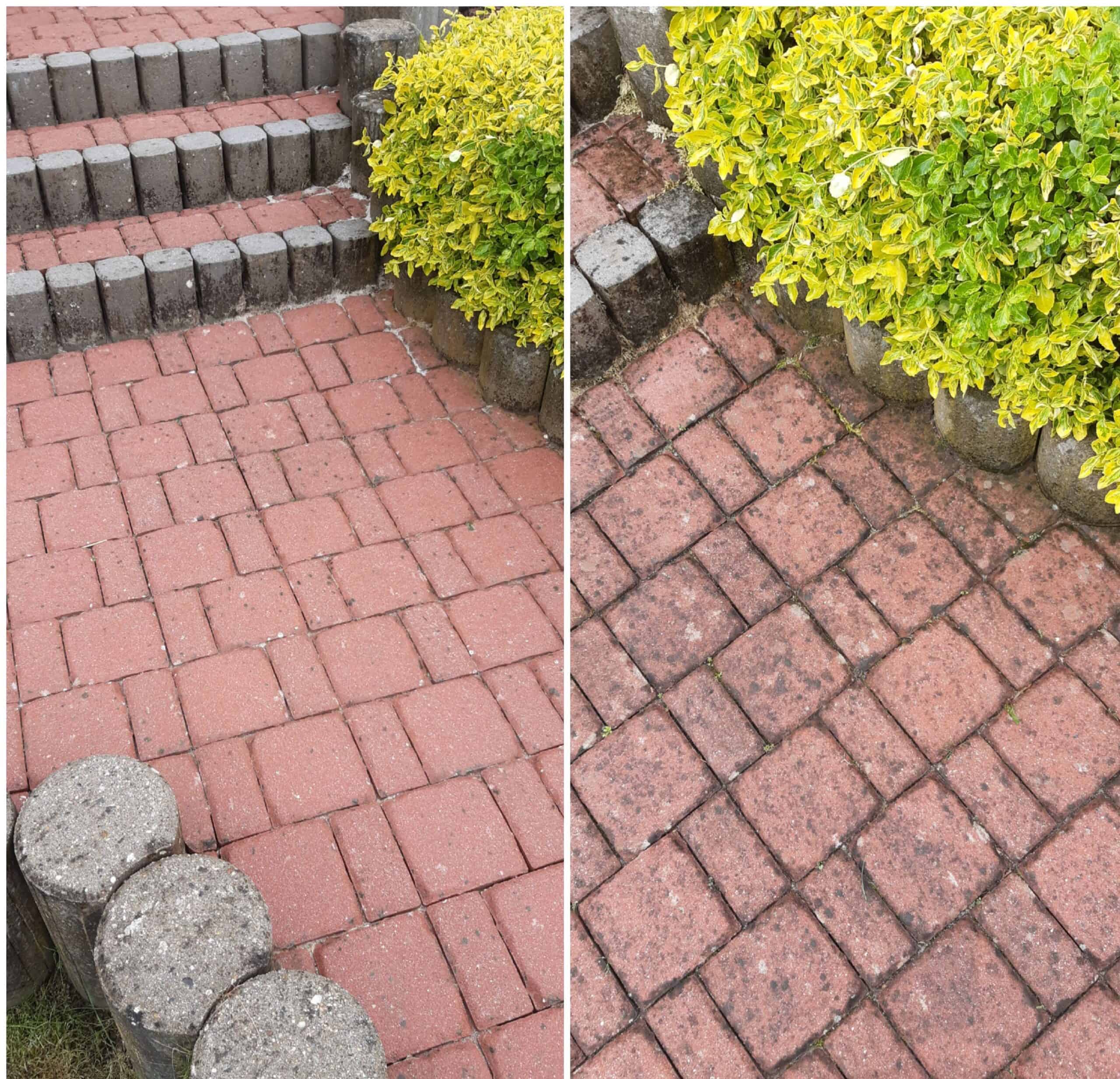 rozdíl vyčištěné a nevyčištěné zámkové dlažby