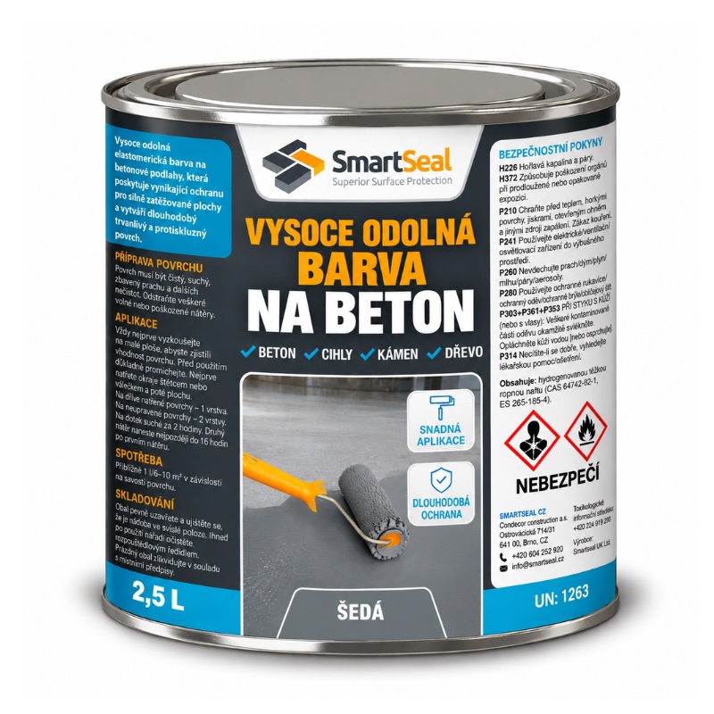 plechovka-2,5l, vysoce odolná barva na beton, šedá